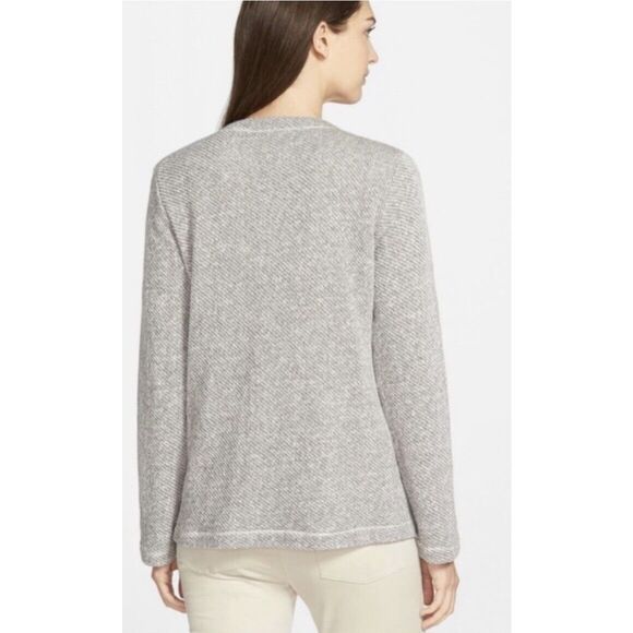 Eileen Fisher Zip Up Jacket - Size Large - Gray/Ivory - Picture 2 of 11